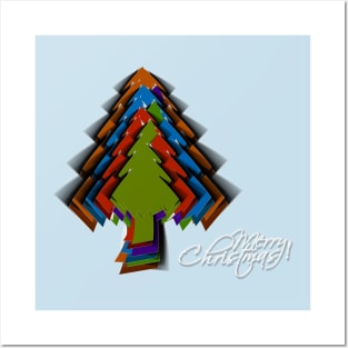 Merry Christmas Tree Colors Posters and Art